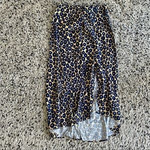 Anthropologie leopard printed midi skirt